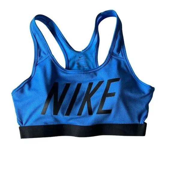 NIKE Women’s DRI-FIT Padded Medium Support Sports Bra, Blue 928983-100, Medium - Picture 4 of 10